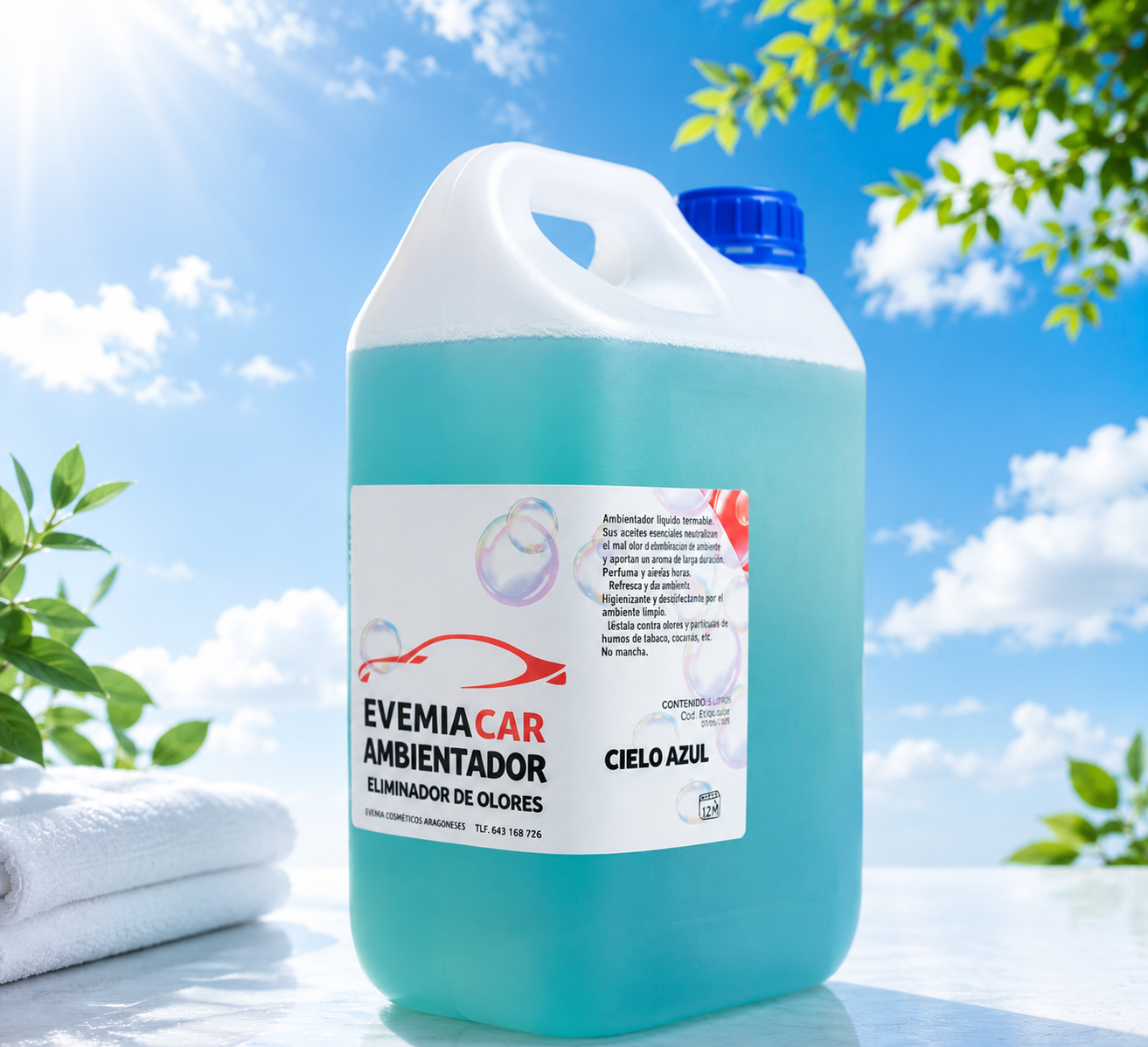 Ambientador Cielo Azul Eliminación de malos olores 5 litros 57€