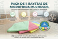 Paños de microfibras 3'20€ 4 Unidades 40x35 cm